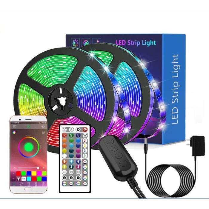 Utilisation pour Fête Ruban LED 5M Cuisine Mode Musique CHACOKO Bande LED RGB 5050 12V avec 44 Touches Télécommande Chambre 