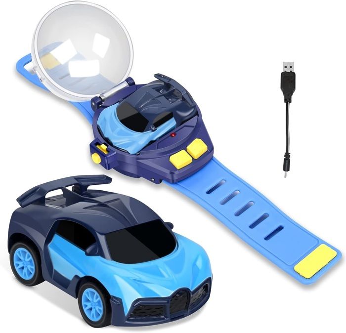 2,4 GHz Montre détachable Jouet de voiture, Montre de voiture RC de course de poignet mignonne, chargement USB Cadeau