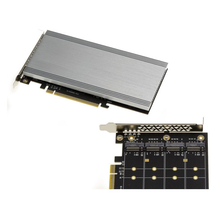 KALEA-INFORMATIQUE Carte contrôleur PCIe 3.0 16x pour 4 SSD M.2 NVMe M Key (M2 NGFF). VERSION 2824