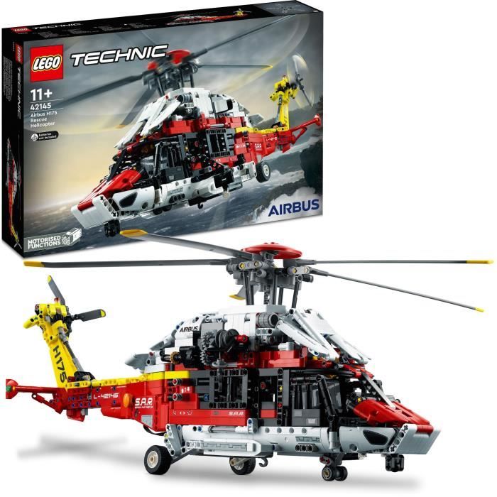 LEGO 42145 Technic L’Hélicoptère de Secours Airbus H175, Jouet Hélicoptère, Maquette Éducative, Modé