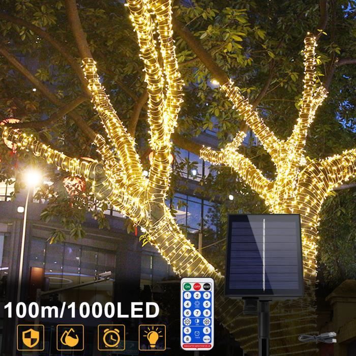 Guirlande lumineuse solaire - Guirlande lumineuse abeille - 12 m, 100 LED, 8 modes - Décoration Guirlande lumineuse solaire - Guirlande lumineuse abeille - 12 m, 100 LED, 8 modes - Décoration