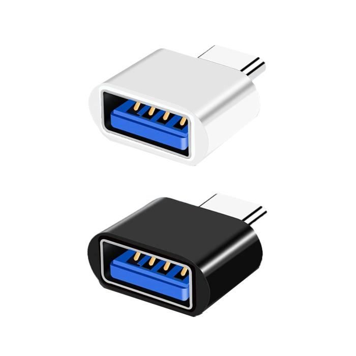 Adaptateur USB C vers USB 3.0, Lot de 2, OTG Adaptateur USB-C vers USB-A Compatible avec MacBook, Smartphones USB C et Périphériques