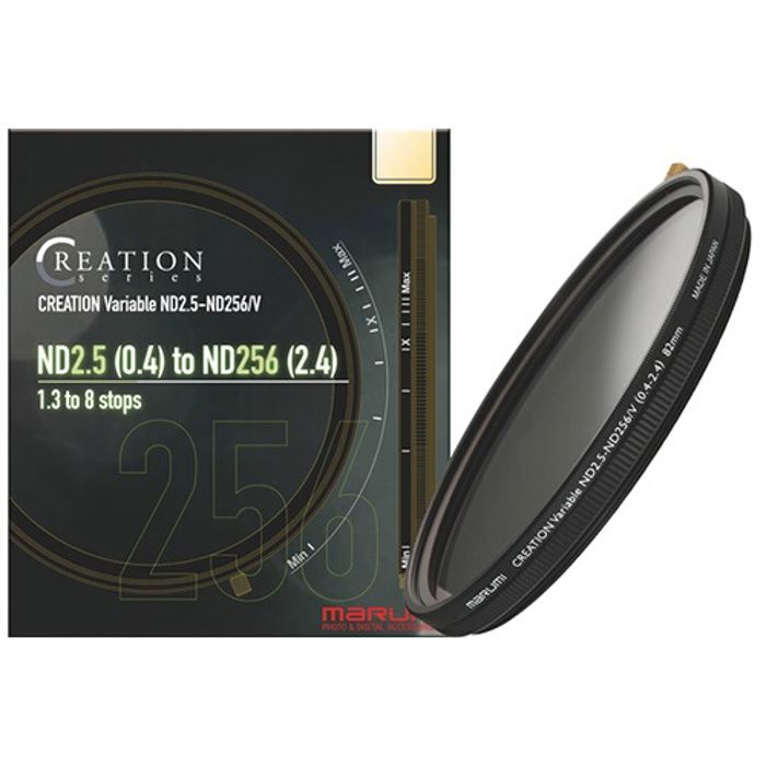 Filtre Polarisant Variable Marumi ND2.5 ND256 82mm Noir - Photo et Vidéo