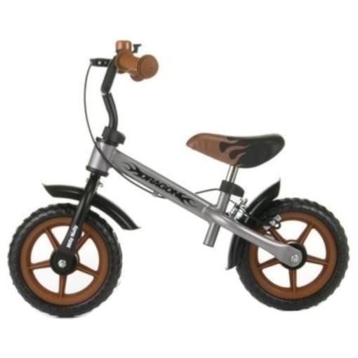 Vélo d'apprentissage - MILLY MALLY - Dragon 10 pouces - Frein à serrer - Mixte - Gris