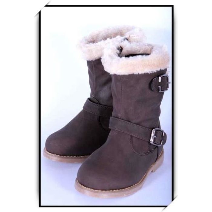 bottes fille marron