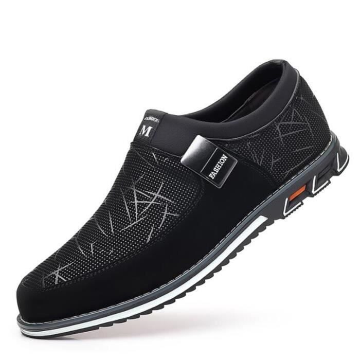 Mocassins Pour Hommes - Chaussures Décontractées Respirantes, Cuir, Semelle Caoutchouc, Pour Bureau, Conduite, Marche - 3