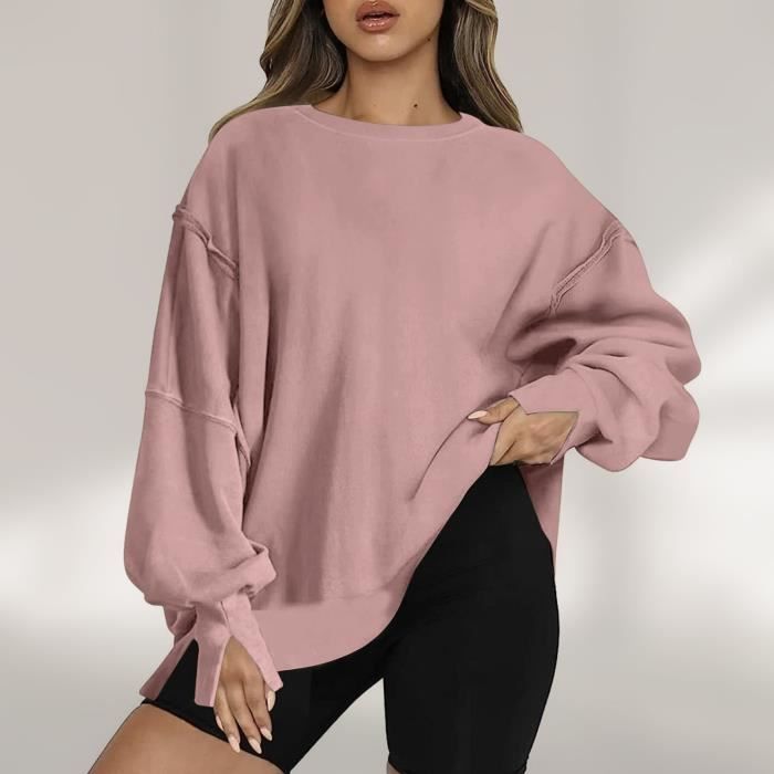 Sweat rose femme sans capuche outlet