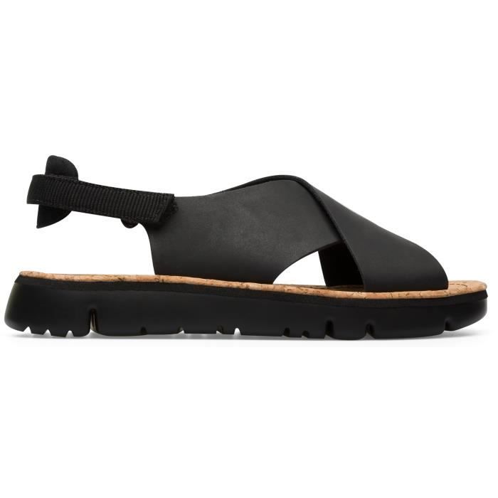 Sandales noires pour femme - CAMPER Oruga K200157-022 - Semelle en EVA et cuir pleine fleur