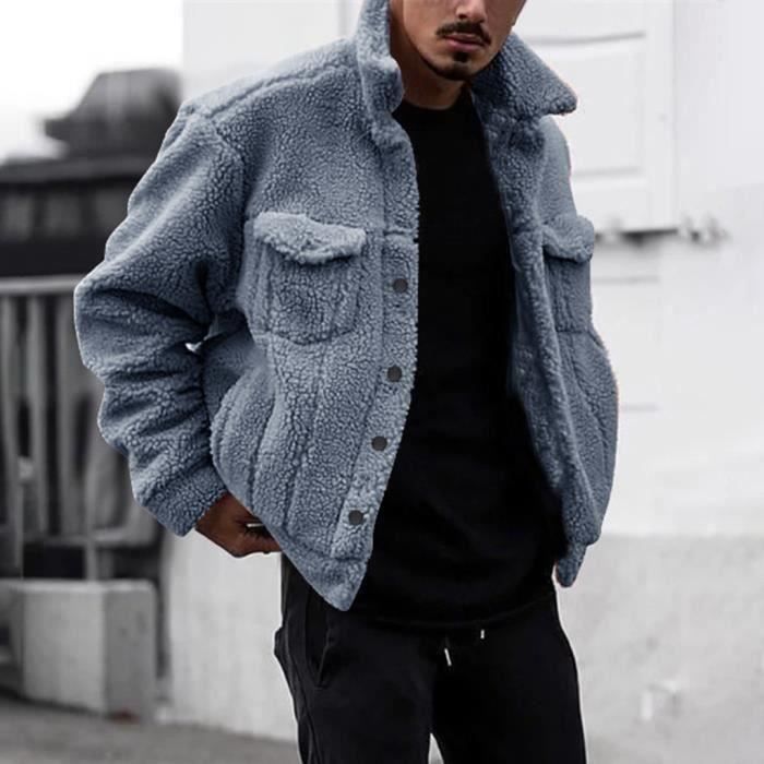 Nouveau Homme Chaud Smart Casual Printemps Fashion Veste Col Bouton Manteau Noir Gris Nouveau Homme Chaud Smart Casual Printemps Fashion Veste Col Bouton Manteau Noir Gris