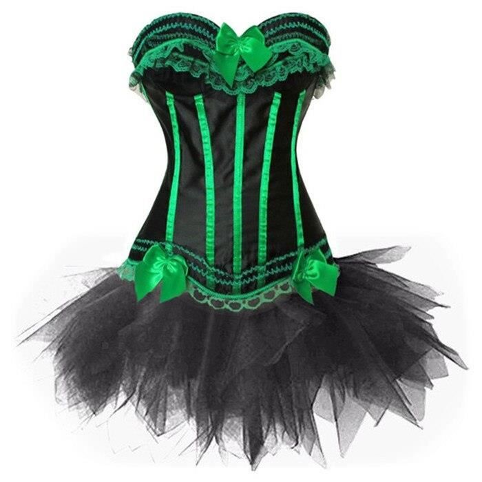 Bustier femme Corset Burlesque gothique et jupe Tutu noire tenue pour femme robe de sorciere Costume d halloween taille S Type 5 Blanc Cdiscount Pret a Porter