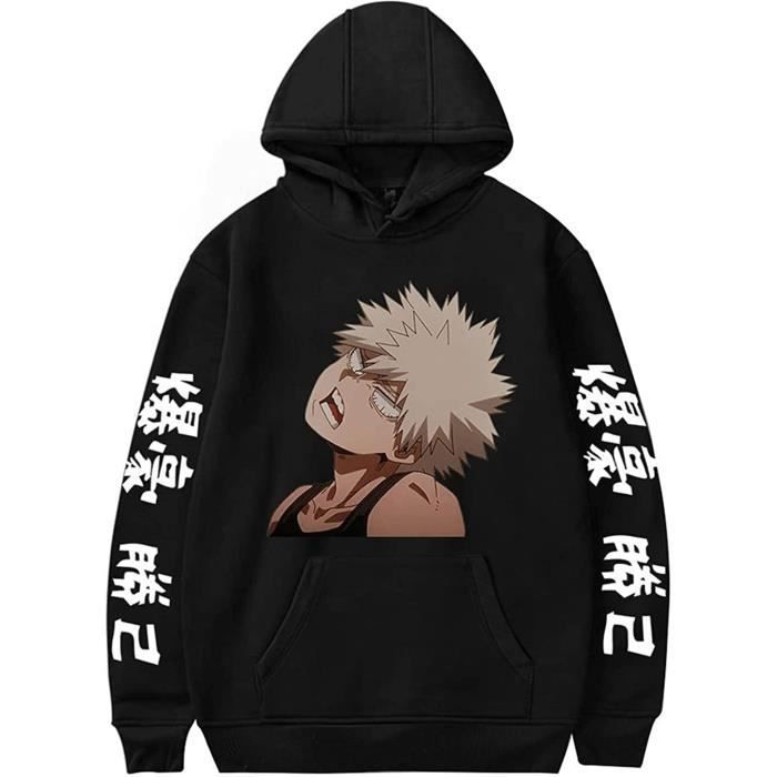 My Hero Academia Sweat a Capuche Anime Japonais Anime Homme Femme Noir Cdiscount Pret a Porter
