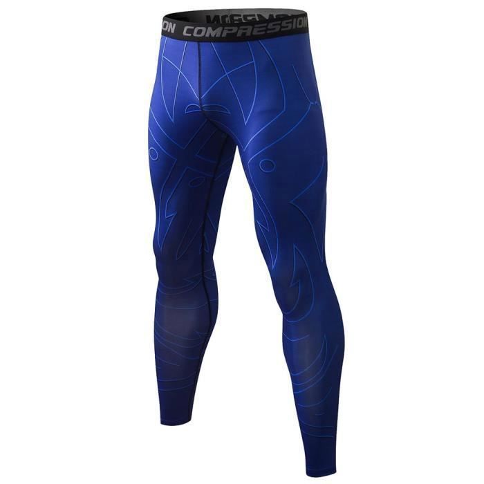 Pantalon de Sport Compression Homme Respirant Collant Stretch Imprimé Séchage