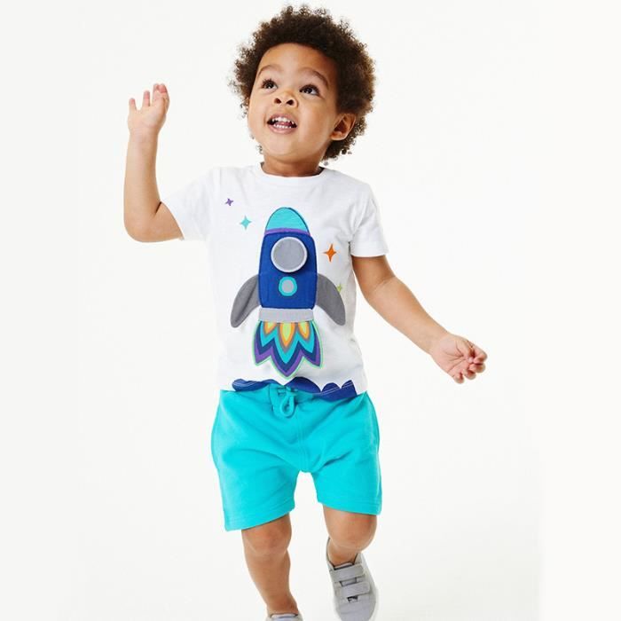 Ensemble de Vêtements à la Mode pour Enfant Garçon, T-Shirt +