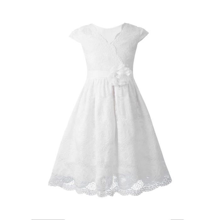 Robe Fille Hartstrings Blanche Brodée - Taille 6-8 - État Comme Neuf - Coton Sans Manches - Été
