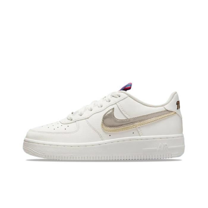 Baskets-Airs-Forces 1 Low (GS) DH9595-001 Chaussures de sport Blanc Or pour Homme Femme Blanc or 
