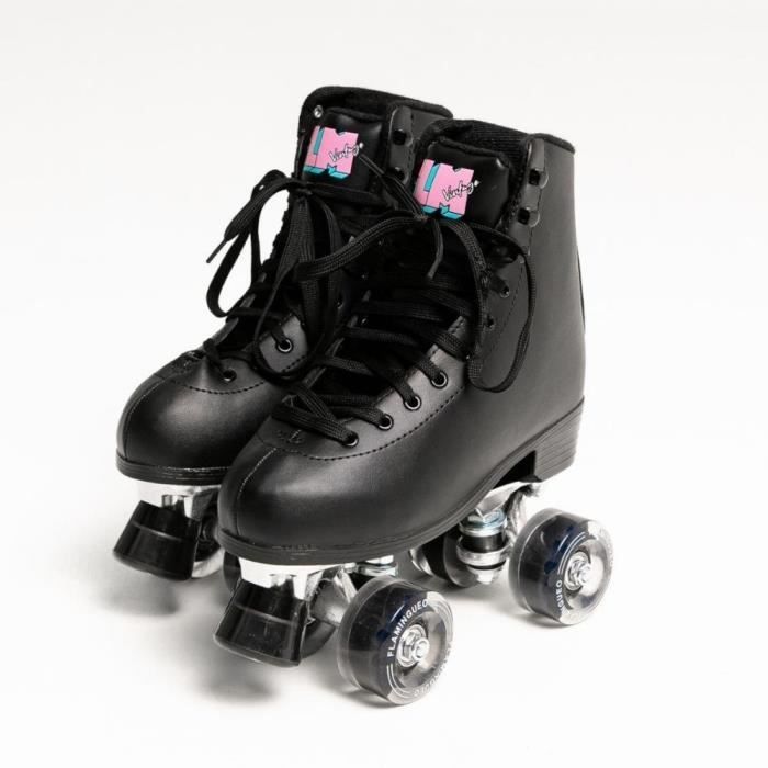 Patins à Roulettes 4 Roues Femme-fille Noir Résistant Noir Taille 39 - Flamingueo - Roller - Glisse urbaine