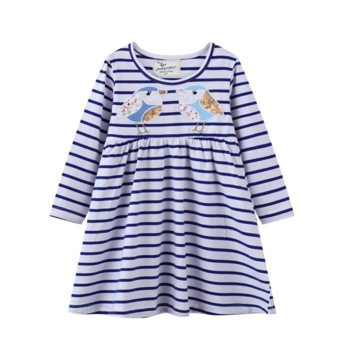 Robe Fille Next Bleue Avec étoiles - Taille 4-5 Ans, Manches Courtes - Occasion Très Bon état