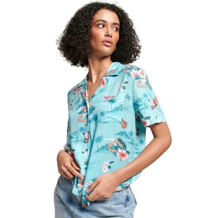 Chemise Hawaïenne RIMA – Verte Motif Caribéen – Taille L – Très Bon état