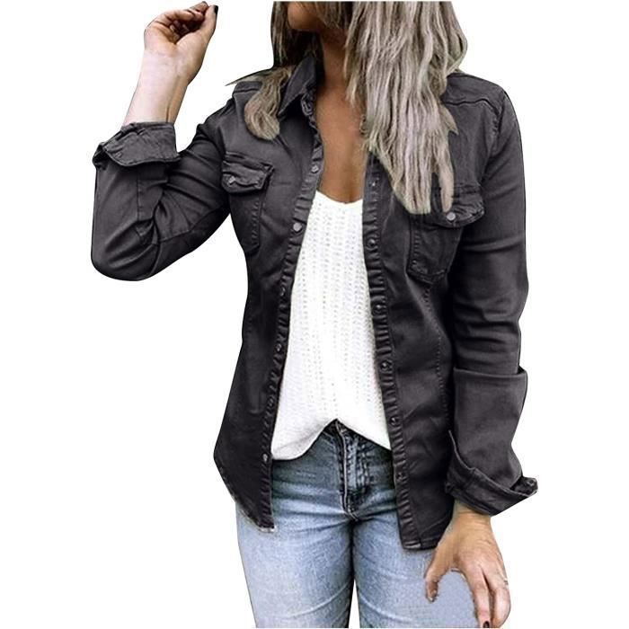 Veste en jean ajustee femme clearance
