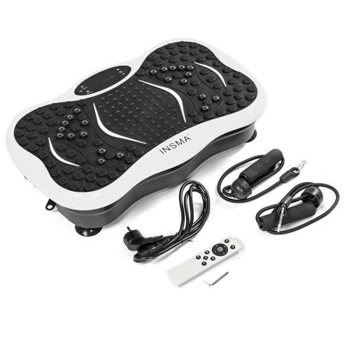 INSMA Plateforme vibrante oscillante Fitness Plaque de vibration 1 299 Vitesse avec Resistance bande Telecommande Bluetooth BLANC Cdiscount Sport