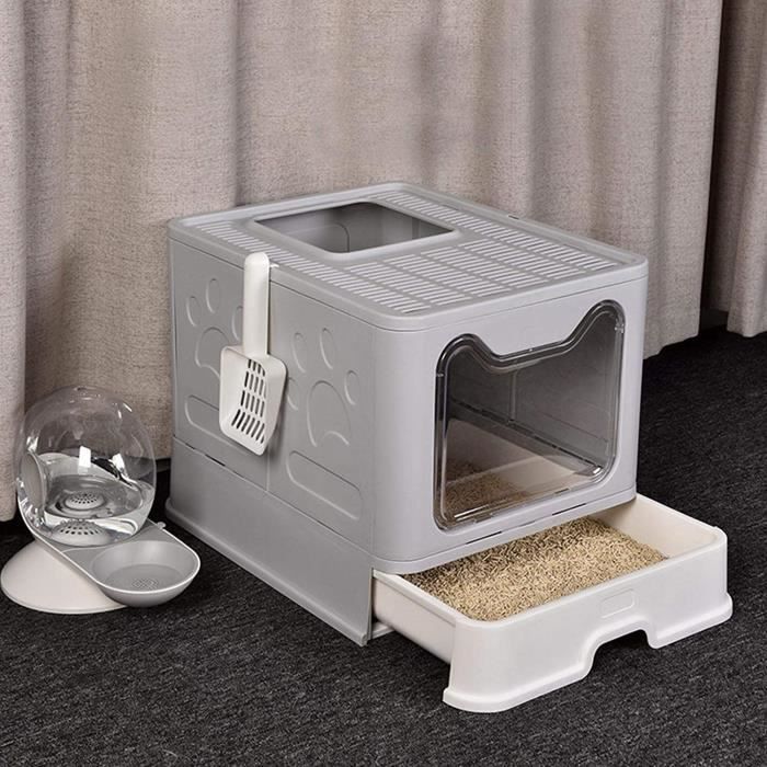 HSTURYZ Bac Litière Chat XXL Maison de Toilette pour Chats Anti Odeur Litière Fermée Grande