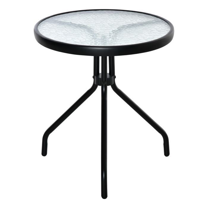 Outsunny - Table bistro de jardin - Métal - 50x50x55cm - Noir
