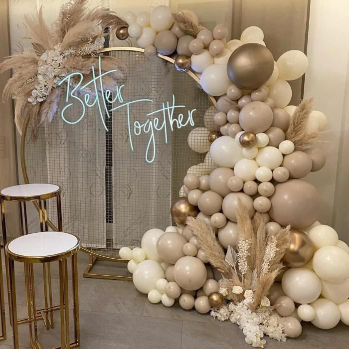 120pcs Arche de Ballon Mariage Guirlande YAOYIN Arche Ballon Anniversaire Fille Remise de Diplôme Baby Shower Beige Abricot Ballon Guirlande pour Decoration Anniversaire Fille Garçons Mariage 