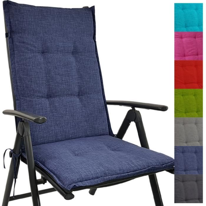 Coussin pour chaise longue Tino 118 x 50 x 5,5 cm en bleu foncé