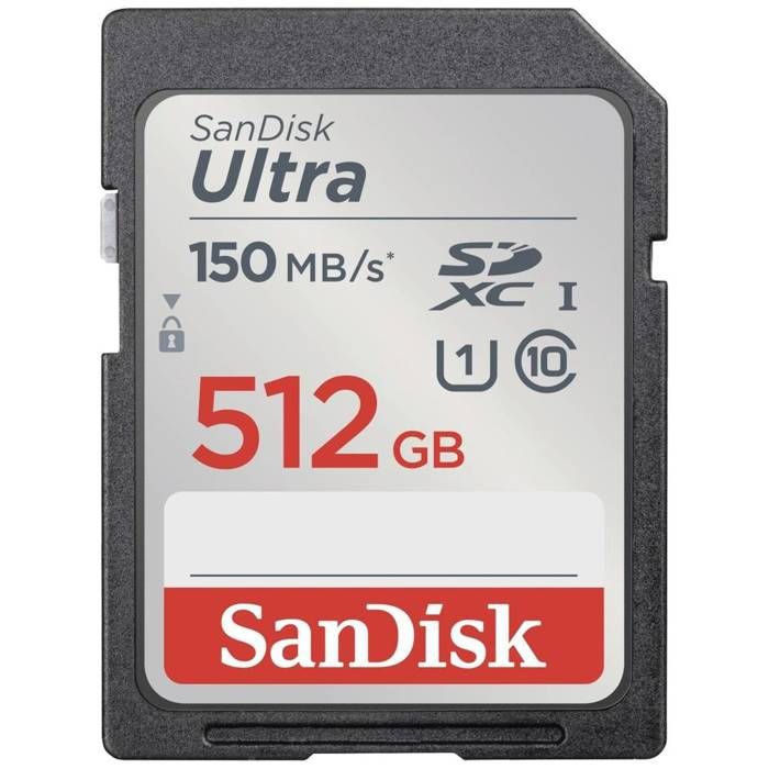 SanDisk SDXC Ultra 512GB (Class 10/UHS-I/150MB/s) Carte SDXC 512 GB UHS-Class 1 étanche résistance aux chocs