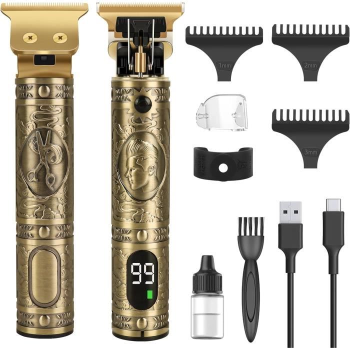 Tondeuse Cheveux Et Barbe électrique - 4 Têtes De Coupe (0.3mm à 1.2mm), Facile D'utilisation, Neuf