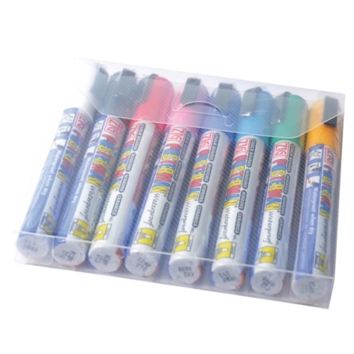 Marqueurs craie tous temps Securit Zig Posterman 6 mm - Lot de 8 marqueurs