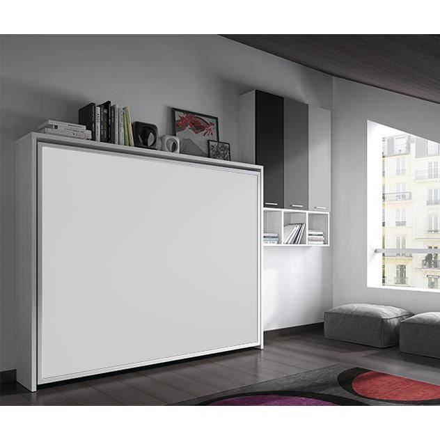 Armoire Lit Escamotable Fleet Laterale 140x190cm Achat Vente
