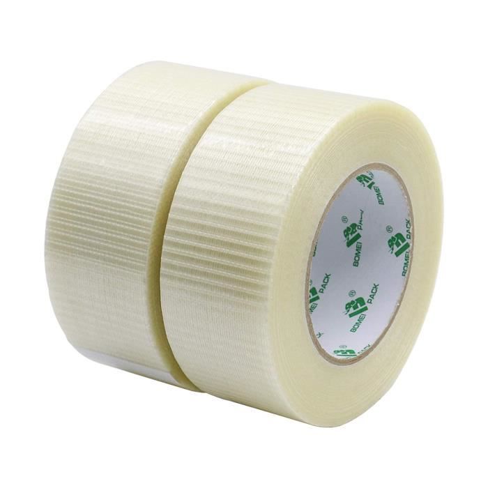 BOMEI PACK Ruban D'Emballage Orange 66m X 48mm - Lot De 6 Rouleaux Avec Dévidoir Pour Colis Et E-commerce