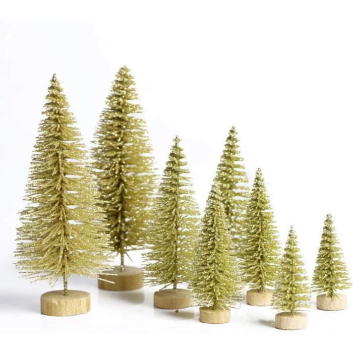 Lot de 5 mini sapins de Noël en cristal coloré pour décoration de fête de Noël et cadeaux