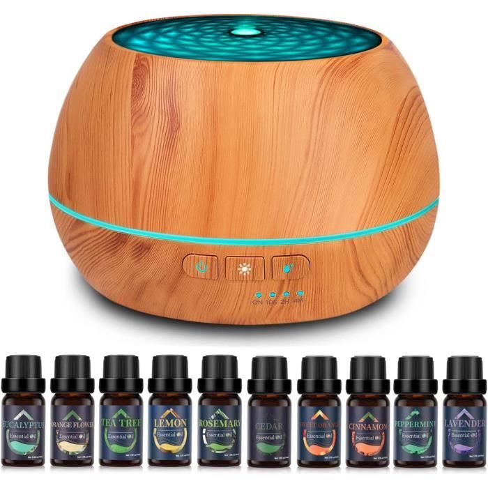 Diffuseur d'Huiles Essentielles 500ml avec 10 * 10ml Huiles ...