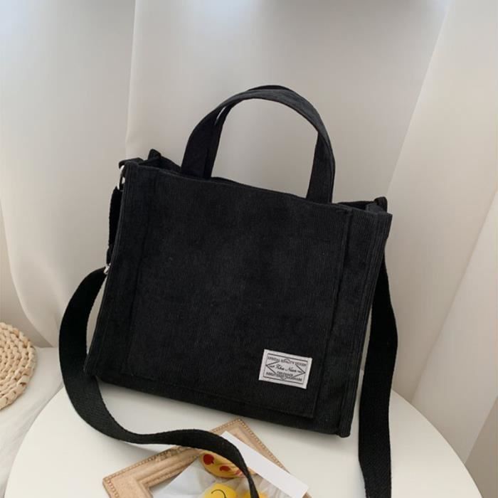 Sac Bandoulière Femme OK - Noir Et Blanc, Floral, Coton - Fourre-tout Voyage