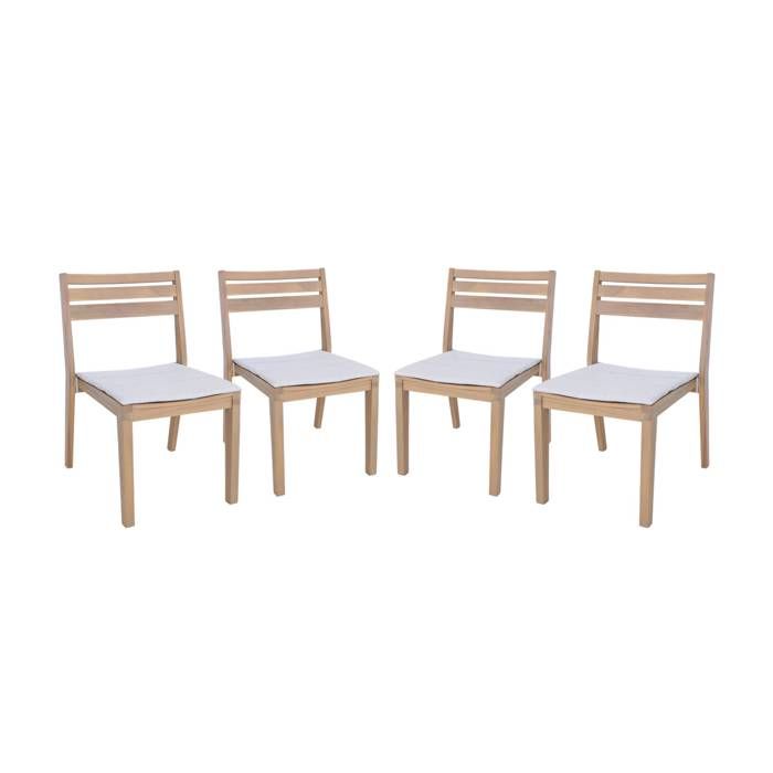 sweeek - Chaise de jardin bois dacacia (lot de 4) MERINA sweeek - Chaise de jardin bois dacacia (lot de 4) MERINA