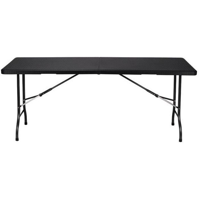 Table Pliante Noir Design 6 Personnes Achat Vente Table De