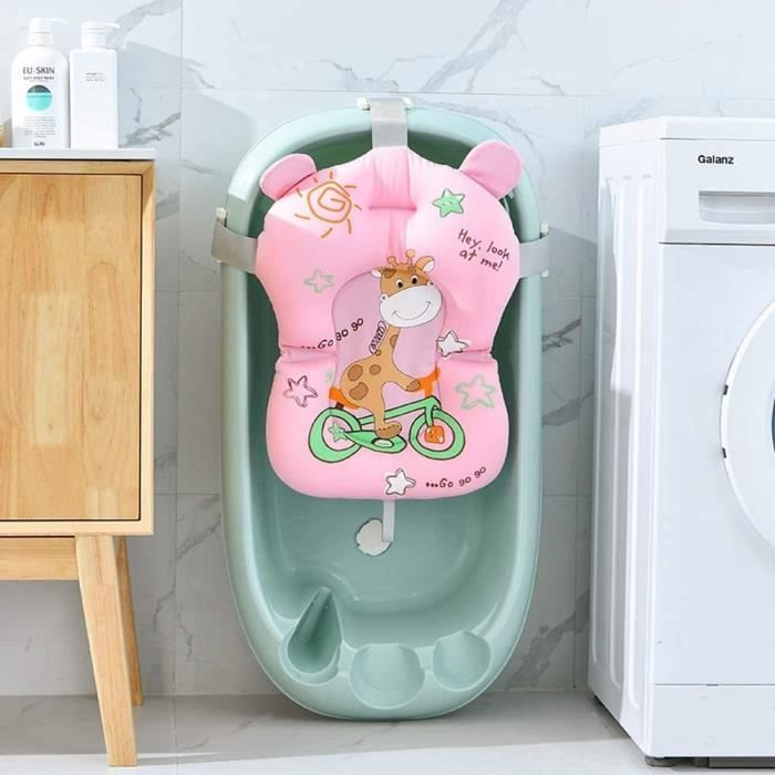 Coussin De Bain Bébé Antidérapant – Avec 3 Sangles De Sécurité – Taille 43x28x22 Cm – Pour Nouveau-nés Et Tout-petits