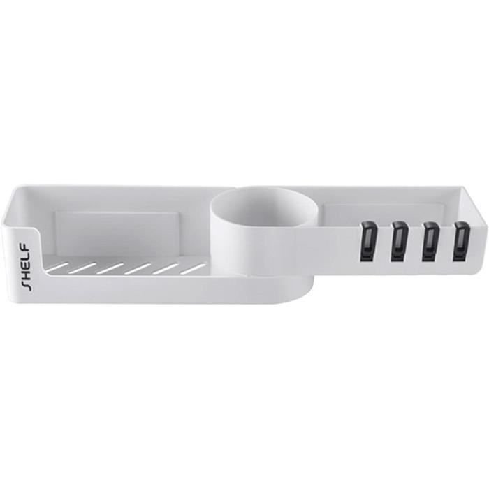 Étagère D'angle Rotative 360° Pour Salle De Bain/cuisine - Blanche, à Ventouse, Plusieurs Niveaux, Bac De Drainage - 8