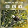 Caméra de chasse CAMPARK 4K / 30MP avec WIFI, Bluetooth, panneau solaire intégré et vision nocturne IR-1