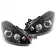 PHARES NOIRS ANNEAUX LED FEUX ANGEL EYES RENAULT CLIO 3 2005 - 2009 (05496)-1