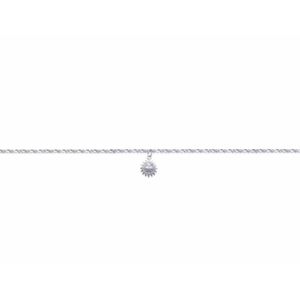 Chaîne De Cheville En Argent Massif 925 - Pierre Aigue-Marine - Bijou Neuf Avec Étiquettes (Garanti)