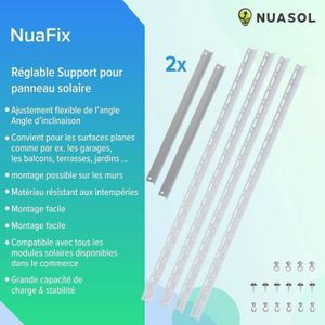 Kit De Support De Panneau Solaire 12 Cm Et Accessoires Noir Anodisé Réglable De 30 à 35 Mm, Support Pour Panneaux Solaires, Tôle Trapézoïdale, Toit Plat