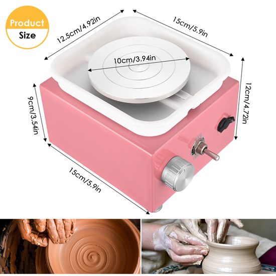 Tour de Potier,2000 tr/min Tour Poterie avec 6.5/10 cm Plateau pour,Poterie Enfant avec Outils de Façonnage et Bassin Amovible,Tour de Potier Enfant pour Poterie Adulte/Enfant Kit(Rouge Tour de Potier,2000 tr/min Tour Poterie avec 6.5/10 cm Plateau pour,Poterie Enfant avec Outils de Façonnage et Bassin Amovible,Tour de Potier Enfant pour Poterie Adulte/Enfant Kit(Rouge