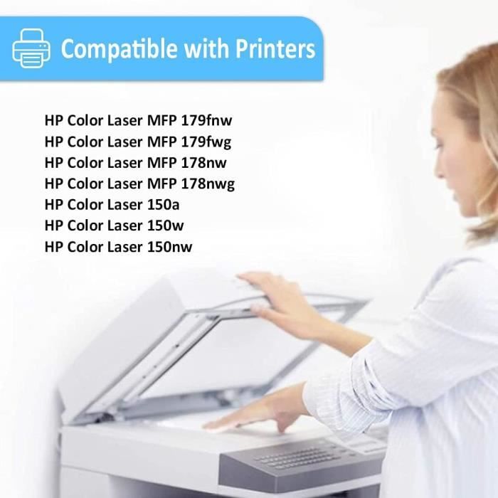 Toner Noir W2070BK Compatible 117A Avec Puce Pour HP Color Laser 150a, 150n - Cartouche Compatible Neuve