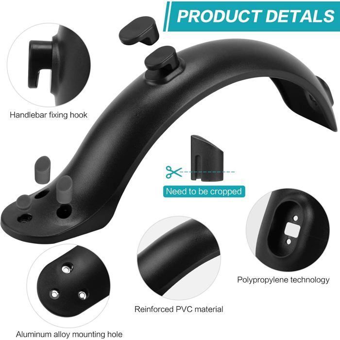 Garde-boue Arrière Pour Trottinette Électrique Xiaomi M365/1S | Protection Contre Éclaboussures, Gris Foncé | Installation Facile
