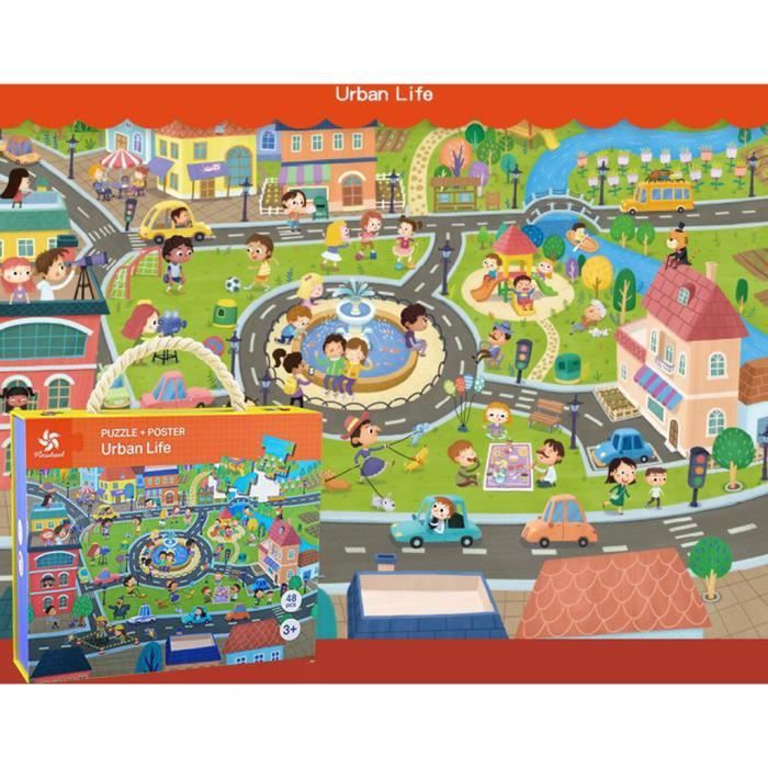 Puzzles en Bois pour Enfant de 4 Ans 5 Ans, Cité Urbaine Puzzles