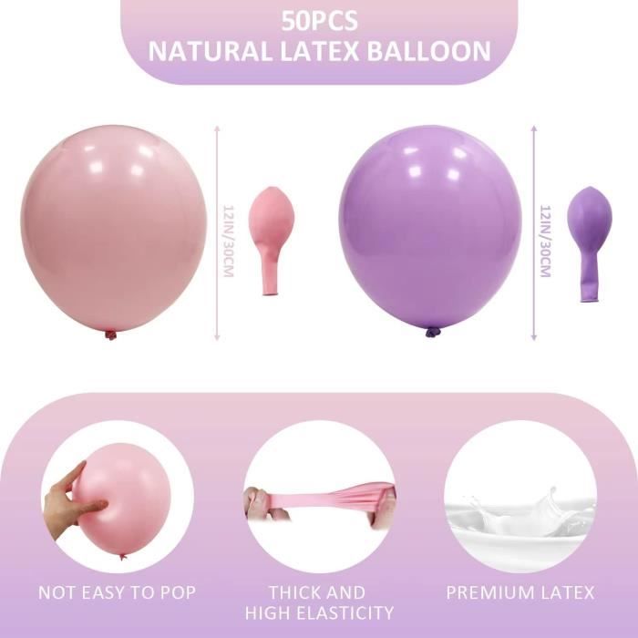 119 Pièces Arche Ballon Kit Violet Et Rose Confettis Ballons Latex, Violet  Rose Or Ballons Anniversaire Pour Mariage, Retrait[H2546] - Cdiscount Maison