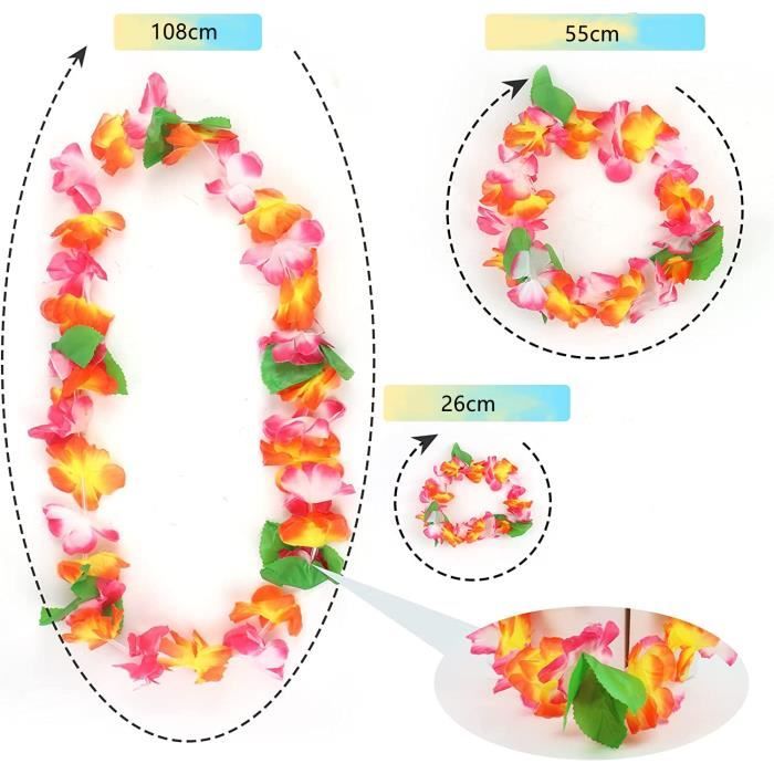 Guirlande Hawaïenne De Fleurs – Collier De Lei Coloré Pour Fêtes Luau, Plage Et Anniversaire
